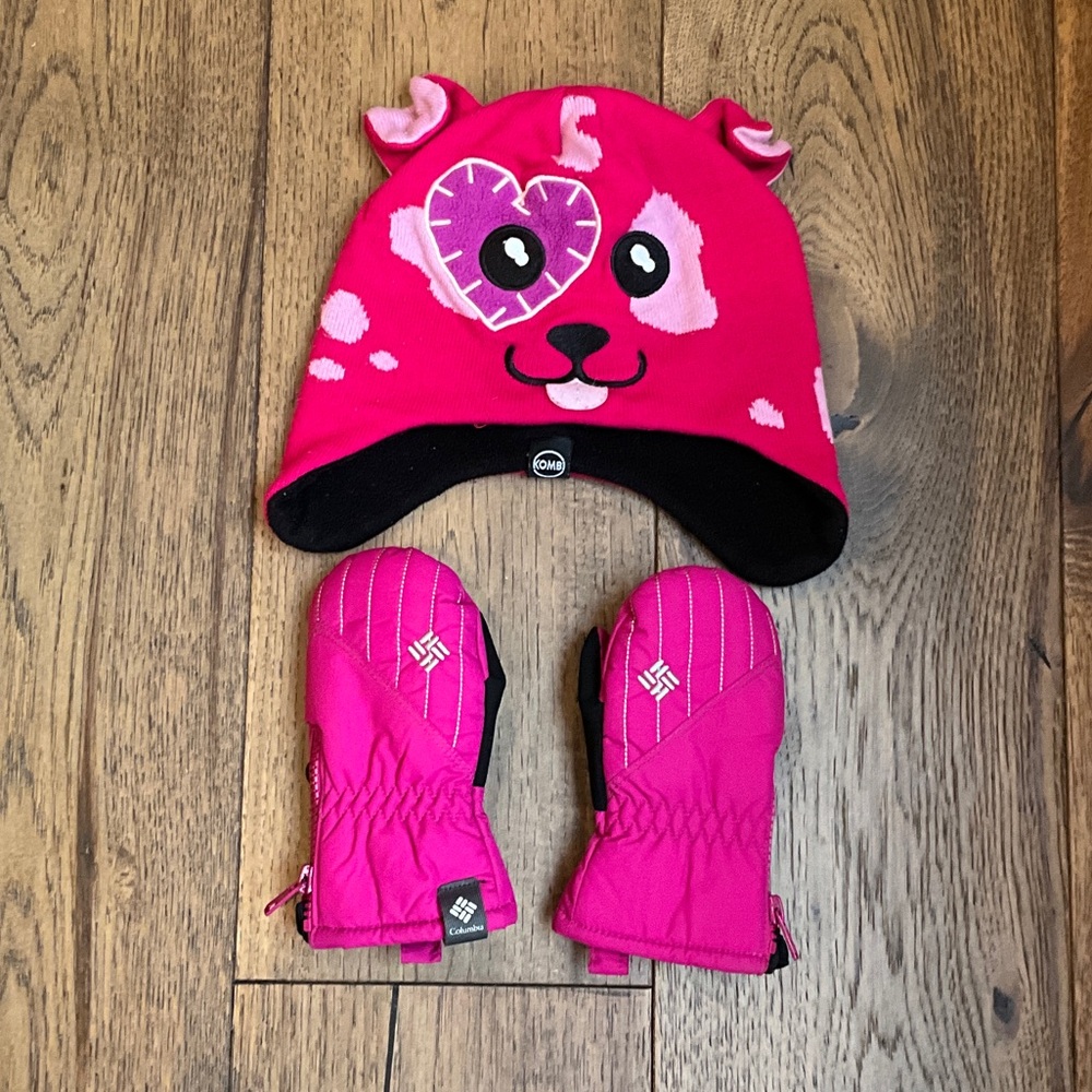 Pink Dog Beanie with Heart Design